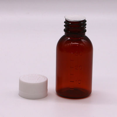 30ml PET 앰버 플라스틱 시럽 액체 병 훼손 방지 나사 캡 몸 물질 PET