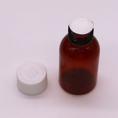 30ml PET 앰버 플라스틱 시럽 액체 병 훼손 방지 나사 캡 몸 물질 PET