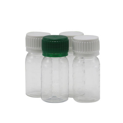 안전 캡과 스크린 프린팅이 있는 30ml PET 백색 구강 액체 약병 병