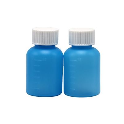 산업 의학 60mL/2oz HDPE 시럽 병 흰색 / 파란색 불투명 항 자외선