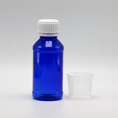 100cc PET 앰버/오렌지/블루 메이플 기침 시럽 병 안전 캡과 열 밀폐