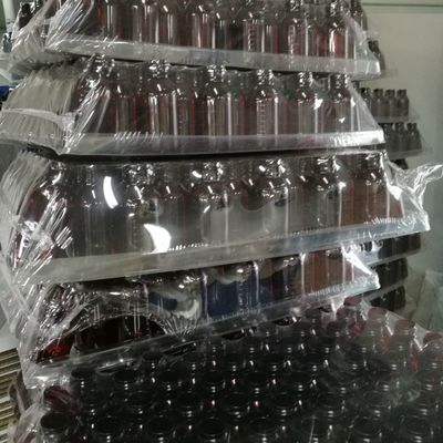 250ml 앰버 PET 액체 약병 병 스크루 캡과 약국 약품 용기