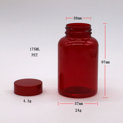 PET 플라스틱 타입 175ML/6OZ 캡슐 약병 병 CRC 나사 플립 톱 캡