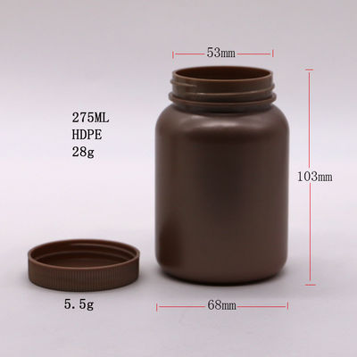 고체 태블릿 캡슐 보충제 보관 상자 275mL PE 둥근 모양
