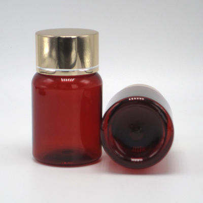 40ml/1.3oz 앰버 PET 알약 캡슐 은 알루미늄 나사 캡과 함께 생선 기름 병