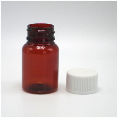 40ml/1.3oz 앰버 PET 알약 캡슐 은 알루미늄 나사 캡과 함께 생선 기름 병