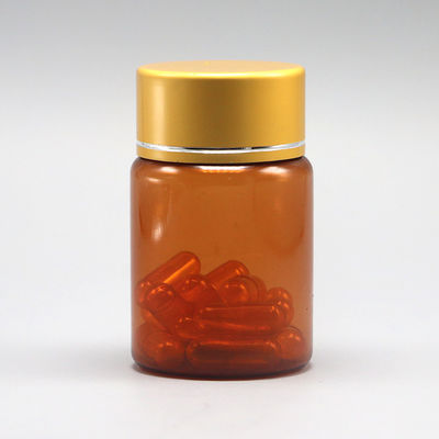 다시 채워질 수 있는 60ml 앰버 PET 알약 캡슐 은 알루미늄 나사 뚜?? 이 있는 생선 기름 병