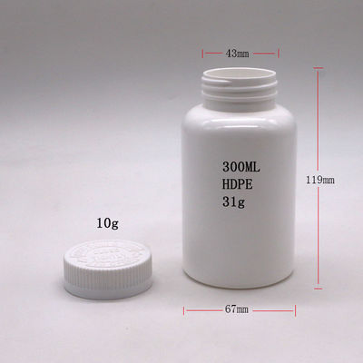 300ml/10 Oz HDPE 원형 플라스틱 캡슐 병