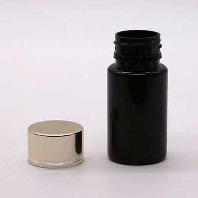 GMP 50ML PET 플라스틱 의약품 태블릿 알약 병 용기 금 은 코팅 캡