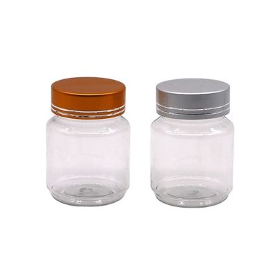 70ML PET 식품 등급 섬세한 플라스틱 캡슐 알약 병 금 은 캡 엑스포터