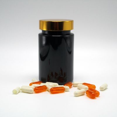 기본 재료 PET 120ml 블랙 플라스틱 병 보충 약 캡슐 의학