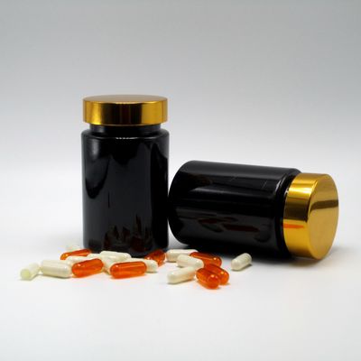 기본 재료 PET 120ml 블랙 플라스틱 병 보충 약 캡슐 의학