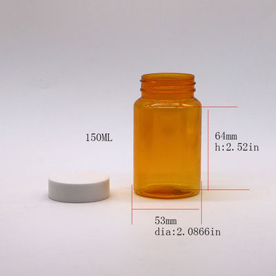 무료 샘플 150ML/CC PET 플라스틱 오렌지 병 약용 알약 보충병 병