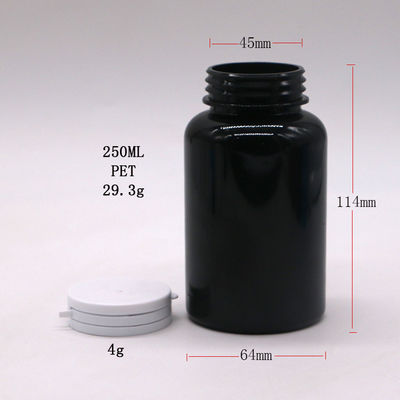 의약품 캡슐 컨테이너를 위해 컬러 PET 250ml 둥근 플라스틱 병