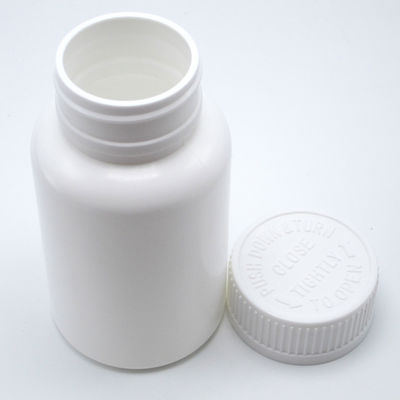 어린이 보호 뚜?? 고형 PE 플라스틱 병 고체 태블릿 캡슐 보관 150mL 흰색