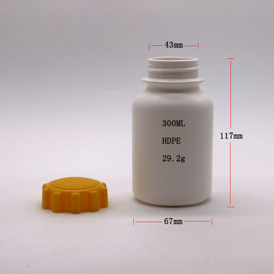 300cc HDPE 원형 플라스틱 캡슐 병
