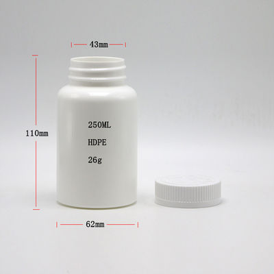 의료용 알약용 HDPE 플라스틱 병 250ml